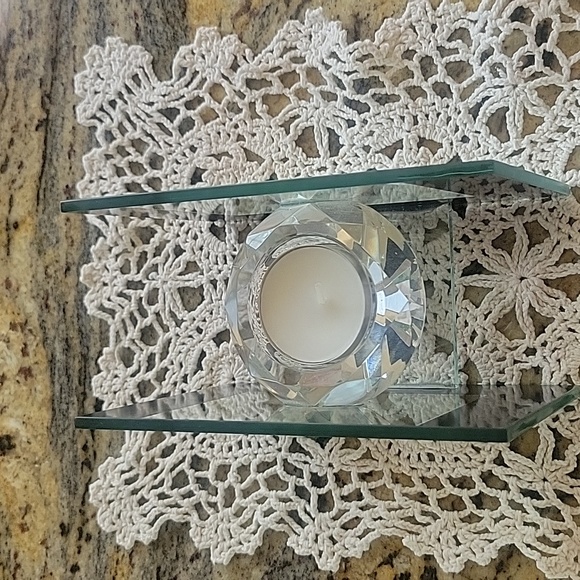 Beautiful glass tea candle holder NWOT - Picture 4 of 8